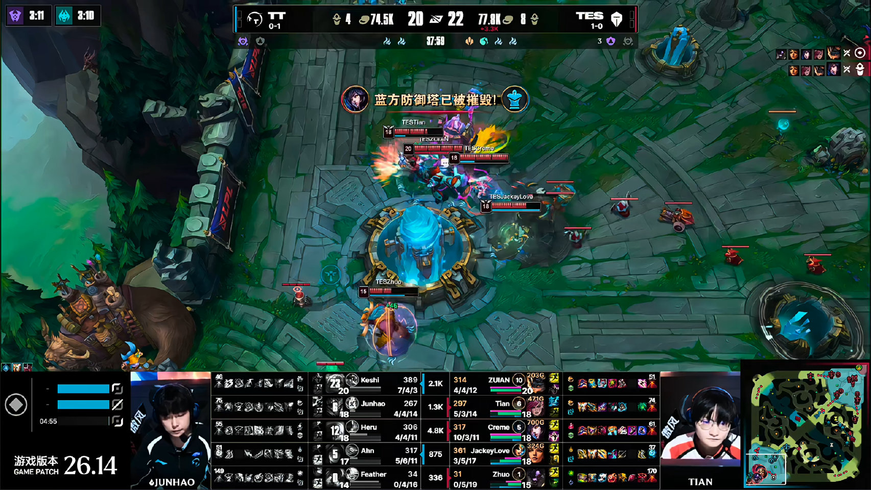 TES 1-0 TT 赛后评论