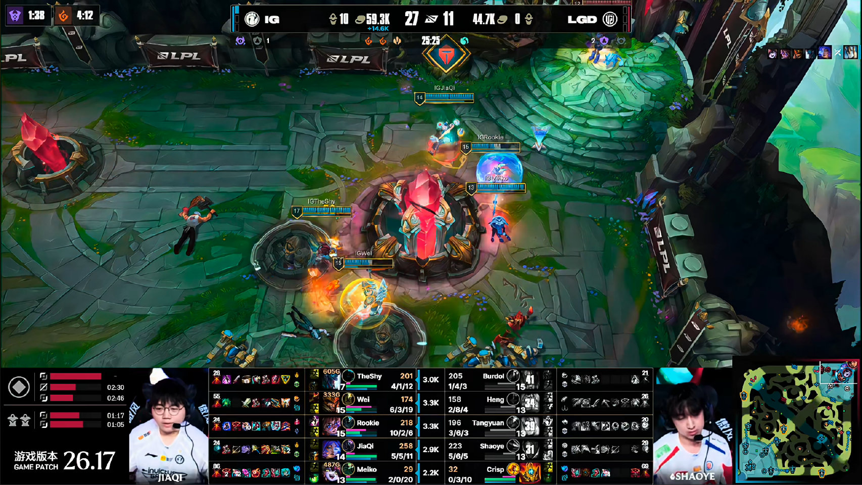 IG 2-0 LGD，拿到三个赛点
