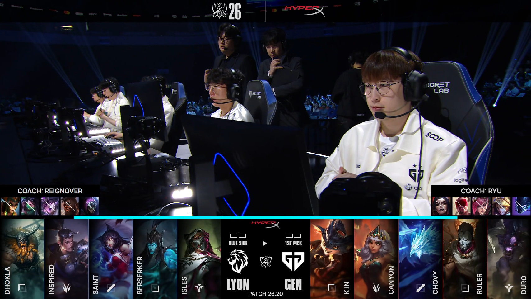 2026全球总决赛瑞士轮第三日：LYON 1:0 GEN，Inspired获MVP