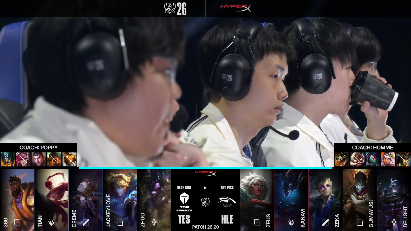 2026全球总决赛瑞士轮首日 HLE 1:0 TES，Zeka获MVP