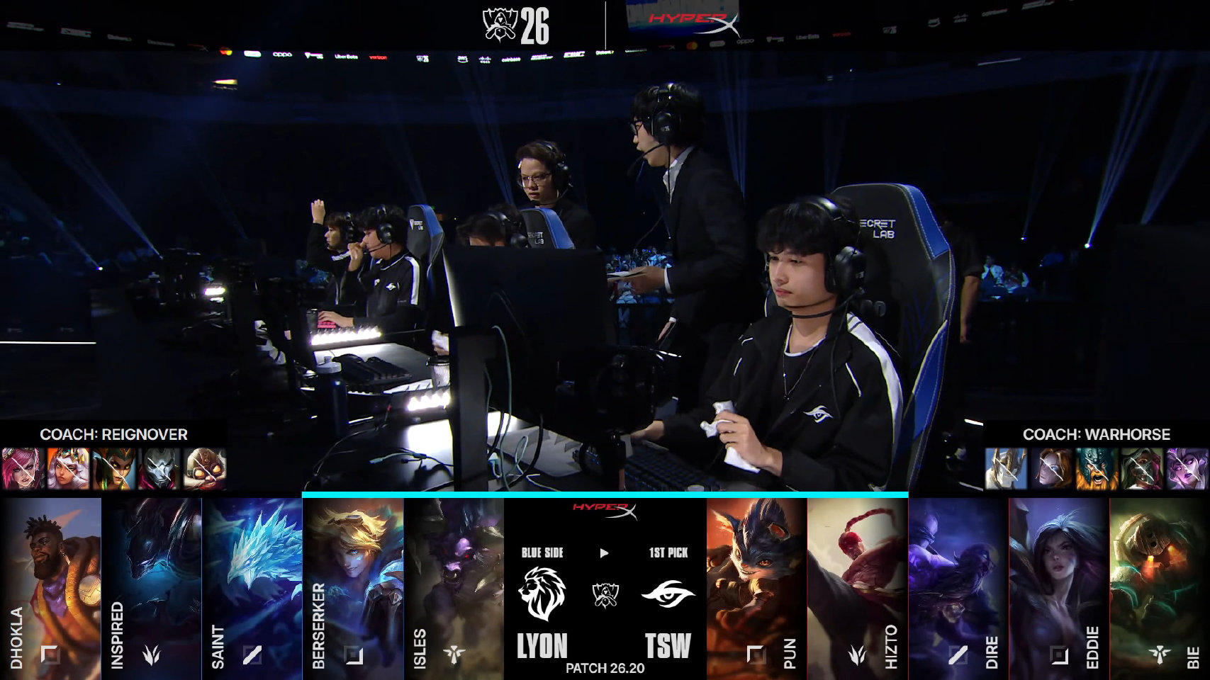 2026全球总决赛瑞士轮首日：LYON 1:0 TSW