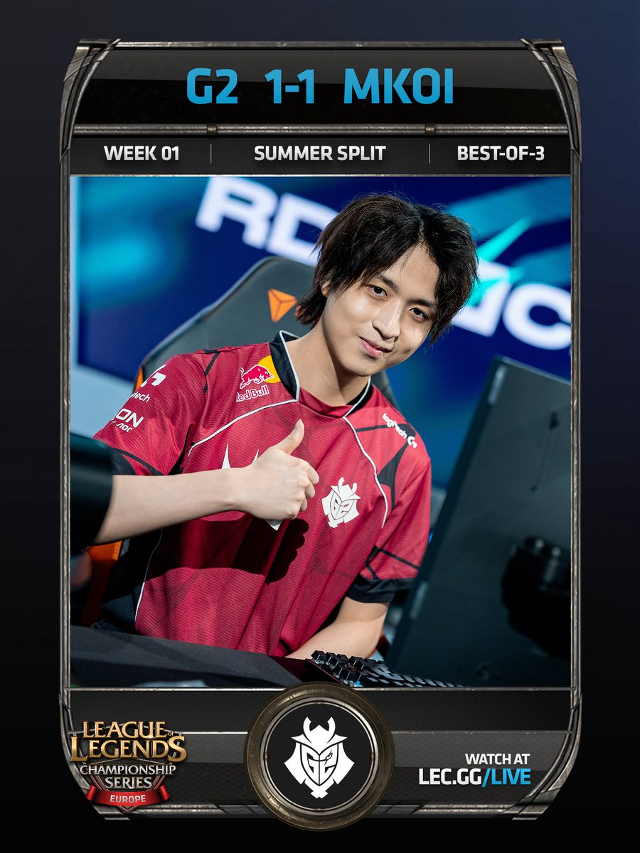 LEC:我们要一路走下去,G2扳平了系列赛