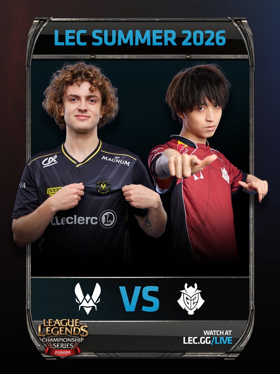 LEC：Team Vitality 对阵 G2 的比赛现在开始