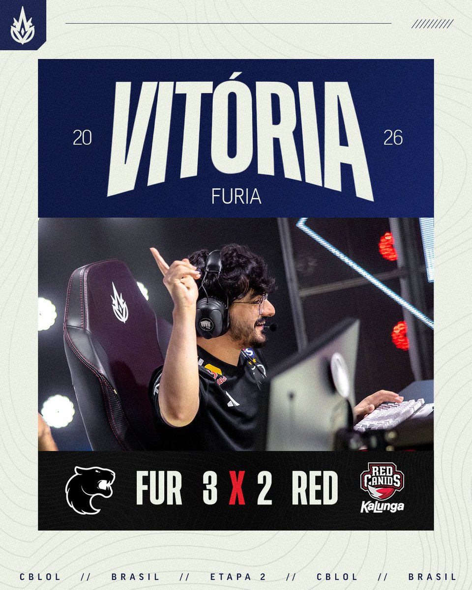 FURIA 3-2 战胜 RED，CBLOL 官方称黑豹进入前三